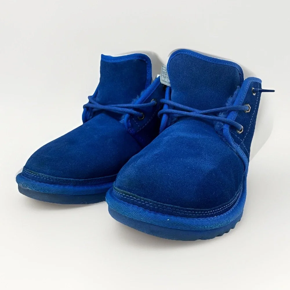 UGG Neumel Boot Cobalt Blue Suede Sheepskin Men's Size 9 With Box